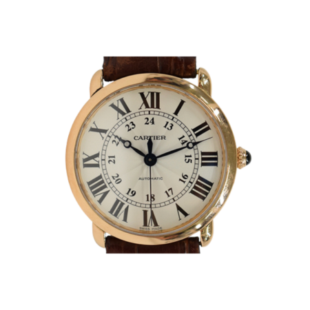 Cartier Ronde Louis Rose Gold Silver Roman Dial WGRN0006
