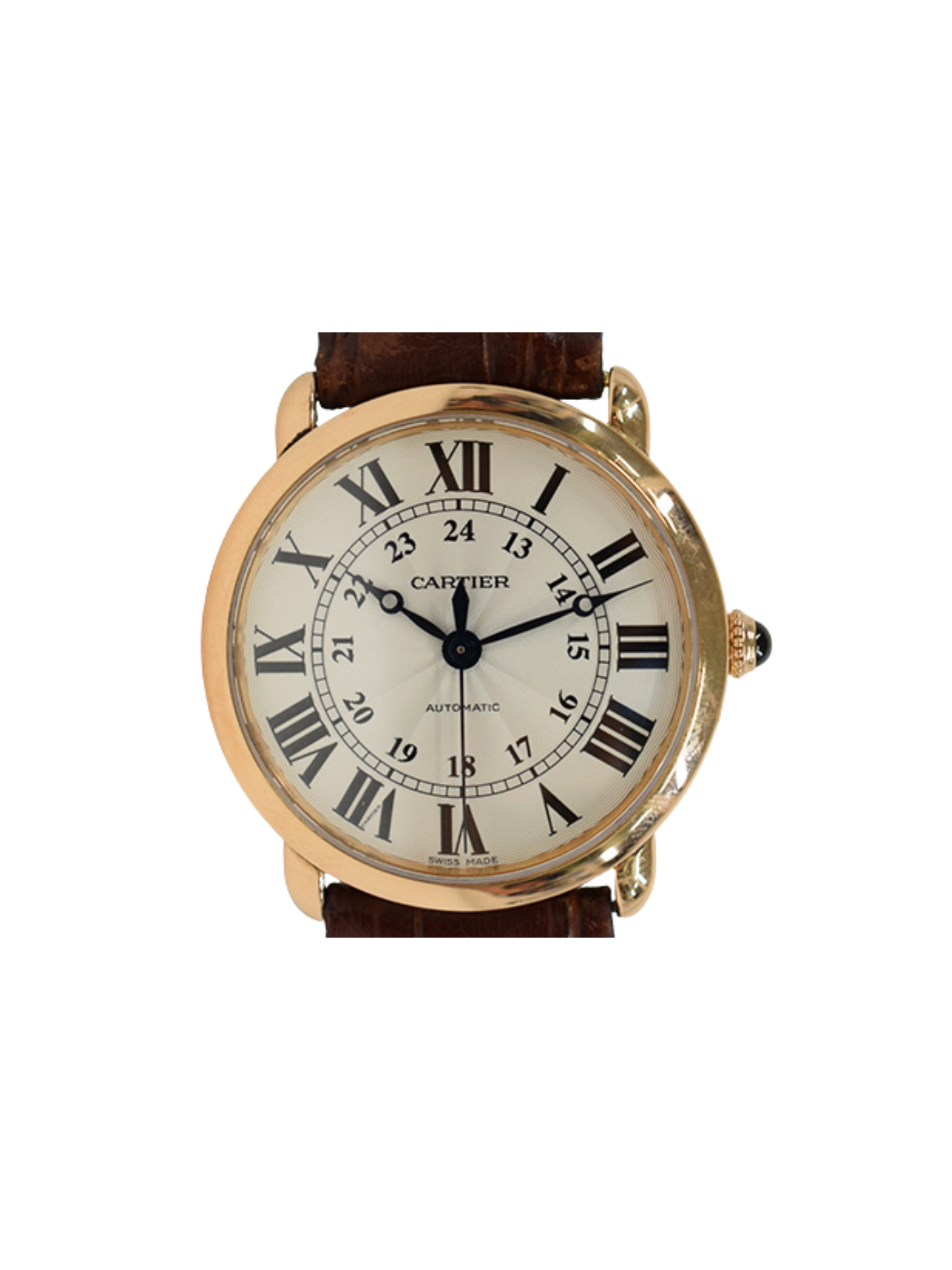 Cartier Ronde Louis Rose Gold Silver Roman Dial WGRN0006