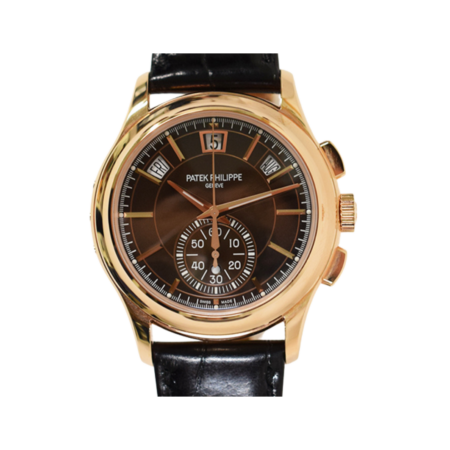 Patek Philippe Annual Calendar Flyback Chronograph Rose Gold Black Stick Dial 5905R-001