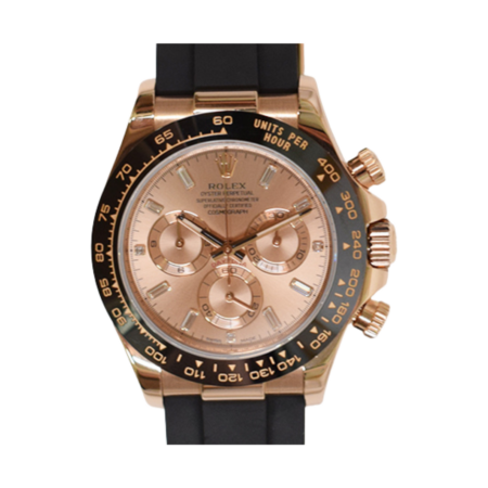 Rolex Daytona Rose Gold Black Ceramic Bezel Pink Diamond Dial 116515LN