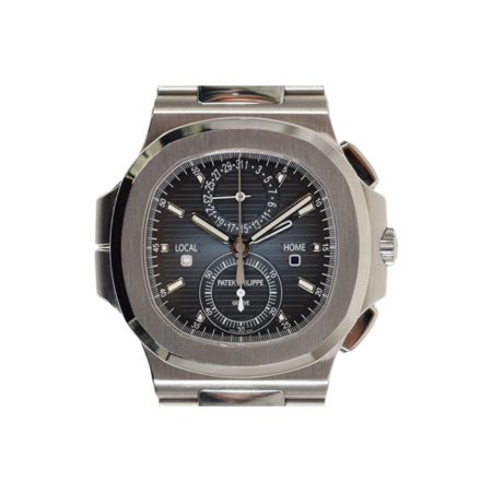 Patek Philippe Nautilus Travel Time Flyback Chronograph Stainless Steel Blue Dial 5990/1A-011