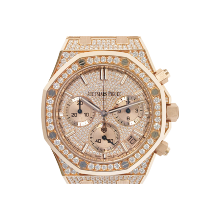 Audemars Piguet Royal Oak Chronograph Rose Gold Diamond Set Pave Diamond Dial 26242OR.ZZ.1322OR.02
