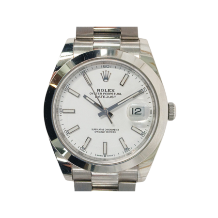 Rolex Datejust 41 Stainless Steel White Stick Dial 126300