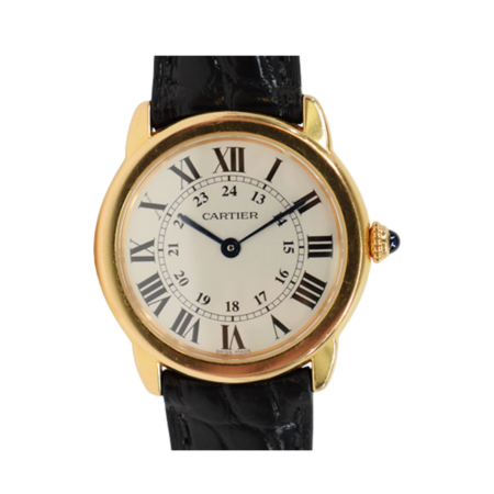 Cartier Ronde Solo De Cartier Steel and Red Gold Silver Roman Dial WGRN0006