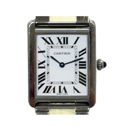 Cartier Tank Solo Large Stainless Steel Silver Roman Dial W5200014