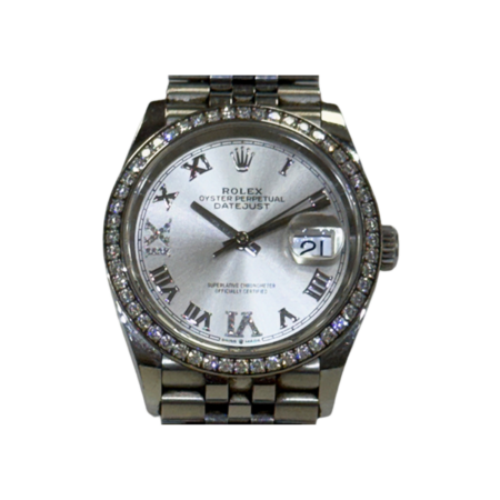 Rolex Datejust 36 Steel and White Gold Silver "VI&IX" Diamond Dial 126284RBR