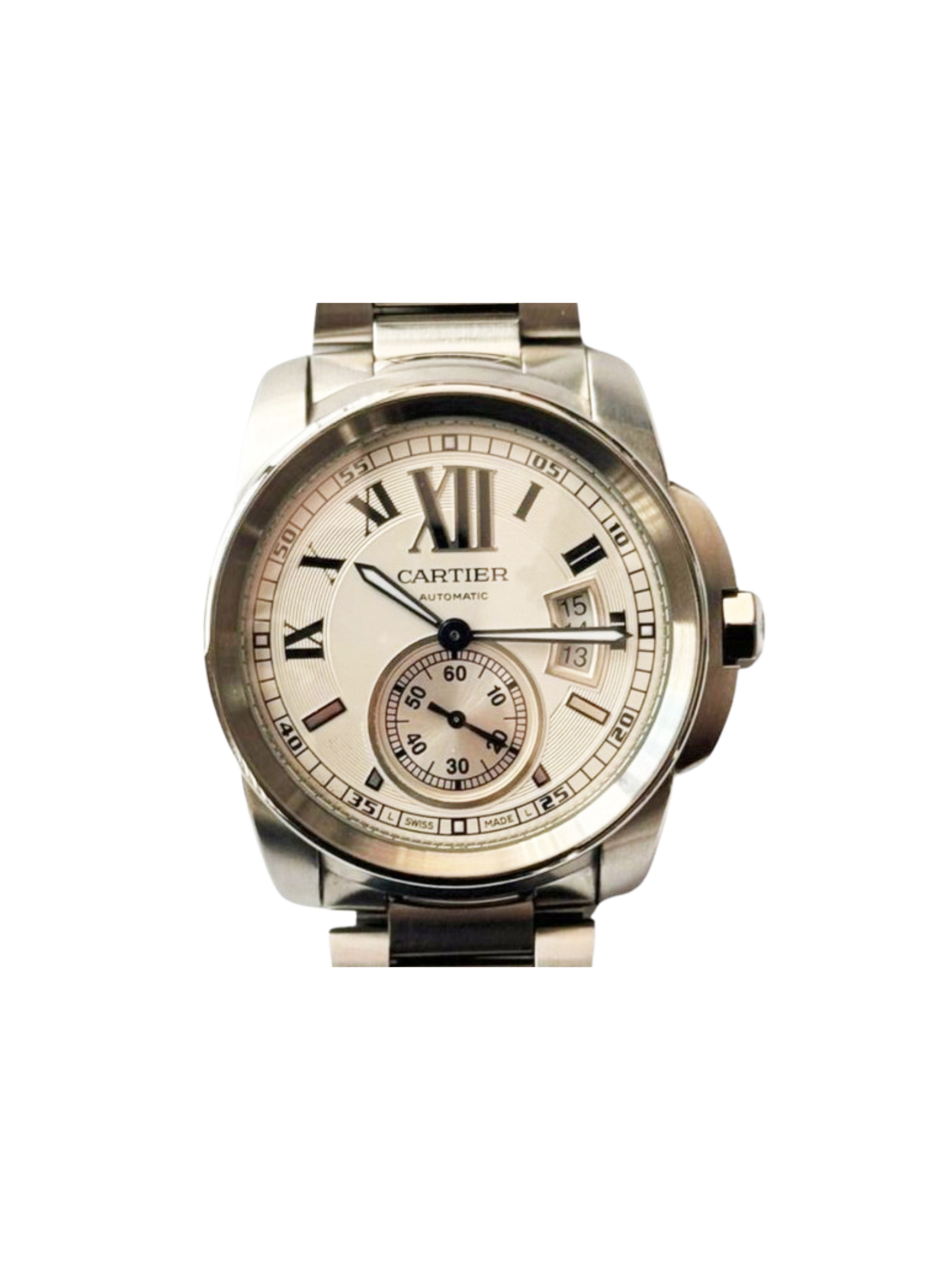 Cartier Calibre De Cartier 42 mm Stainless Steel Ivory Roman Dial W7100015