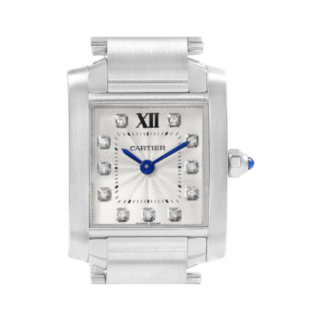 Cartier Tank Stainless Steel Silver Diamond Dial WE110006