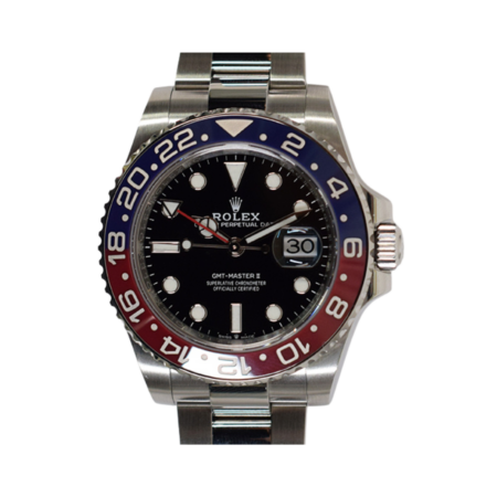 Rolex GMT-Master II Stainless Steel “Pepsi” Bezel Black Dial 126710BLRO