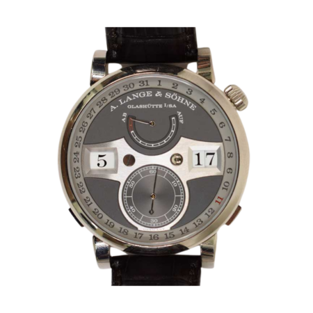 A. Lange & Söhne Zeitwerk Date White Gold Grey Arabic Dial 148.038