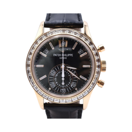 Patek Philippe Nautilus Annual Calendar Chronograph Rose Gold Black Dial 5961R-010