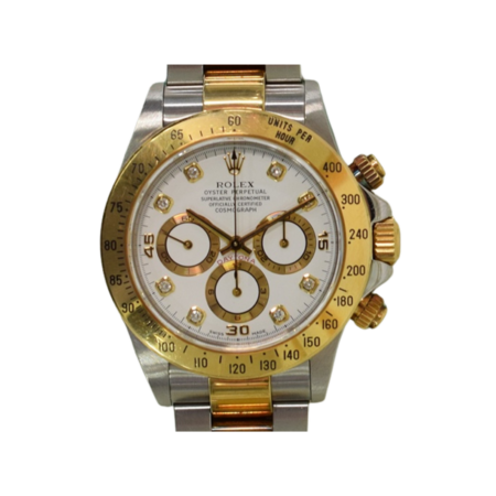 Rolex Daytona "Zenith Movement" Stainless Steel and Yellow Gold White Diamond Dial 16523