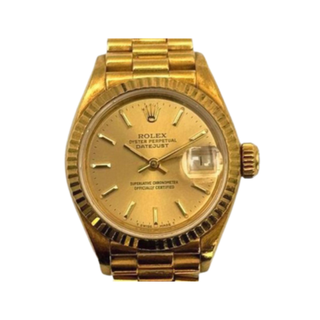 Rolex Lady-Datejust Yellow Gold Champagne Stick Dial 69178