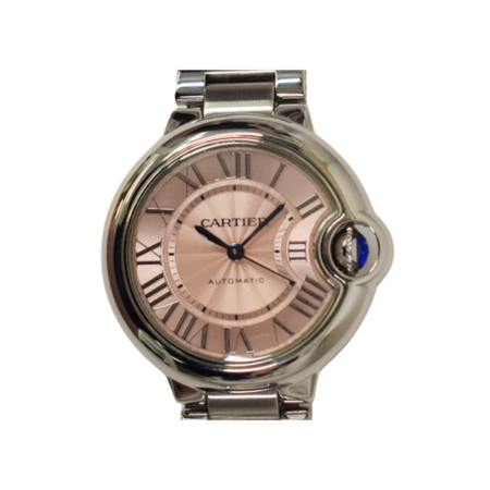 Cartier Ballon Bleu Stainless Steel Pink Roman Dial W6920100