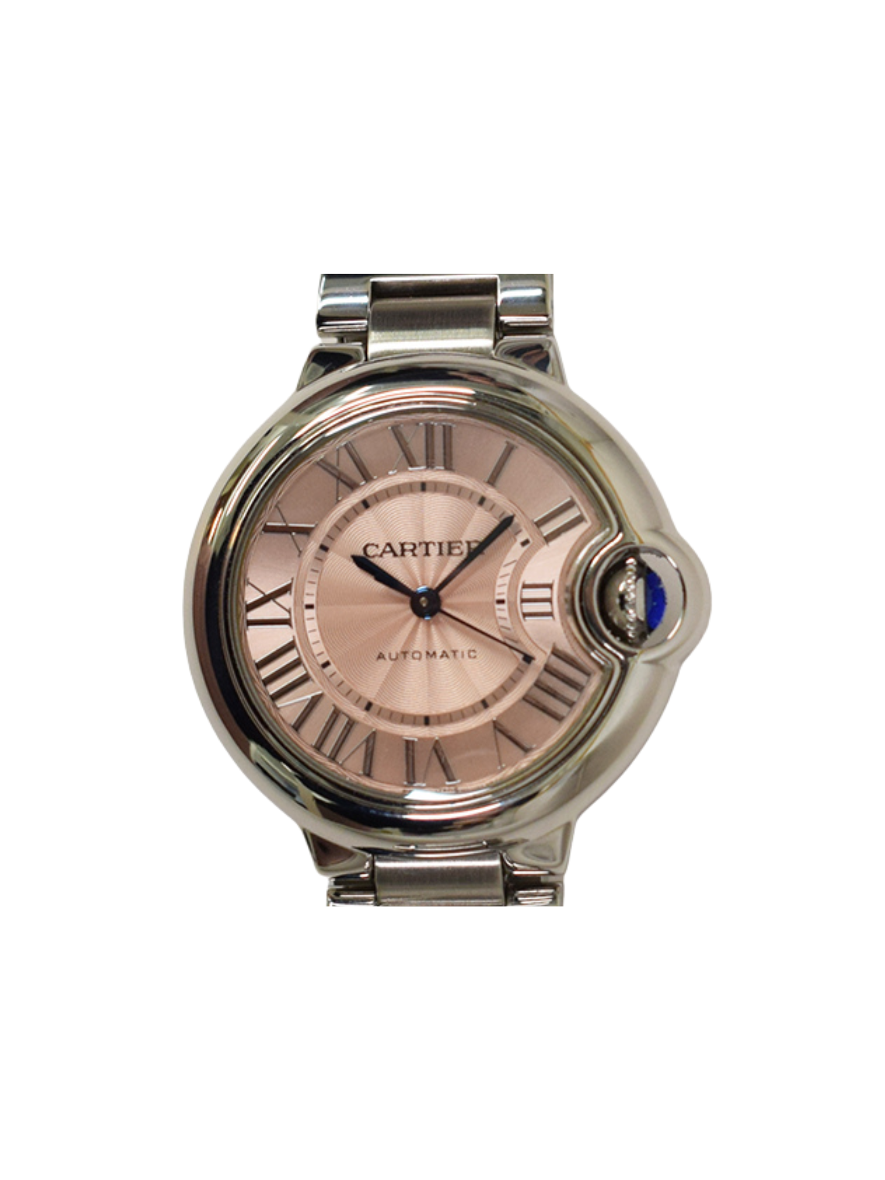 Cartier Ballon Bleu Stainless Steel Pink Roman Dial W6920100