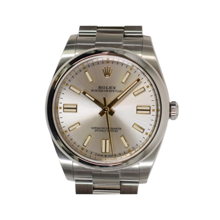 Rolex Oyster Perpetual 41 Stainless Steel Silver Stick Dial 124300