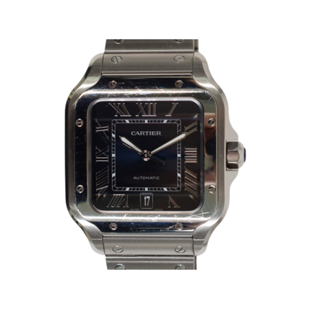 Cartier Santos De Cartier Large Stainless Steel Blue Roman Dial WSSA0030
