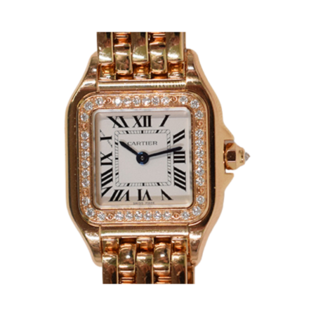 Cartier Panthere De Cartier Rose Gold Silver Roman Dial WJPN0087
