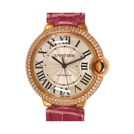 Cartier Ballon Bleu Rose Gold Silver Roman Dial WJBB0009