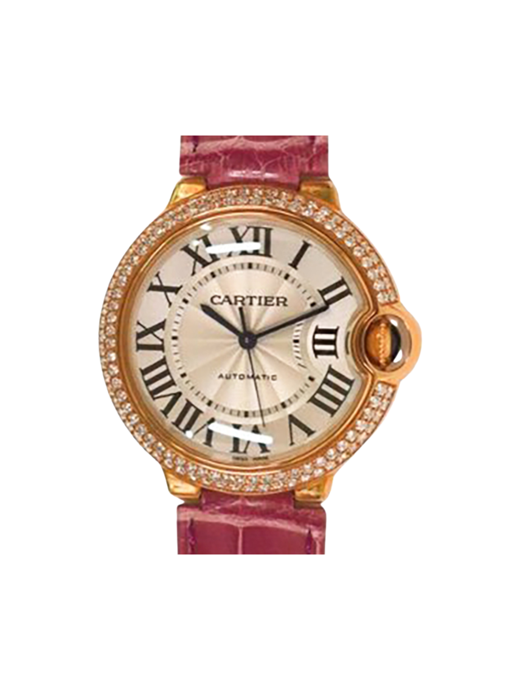 Cartier Ballon Bleu Rose Gold Silver Roman Dial WJBB0009