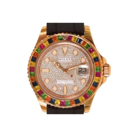 Rolex Yacht-Master Rose Gold Pave Diamond Dial 116695SATS