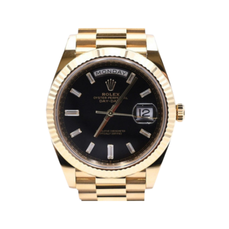Rolex Day-Date 40 Yellow Gold Black Diamond Dial 95492