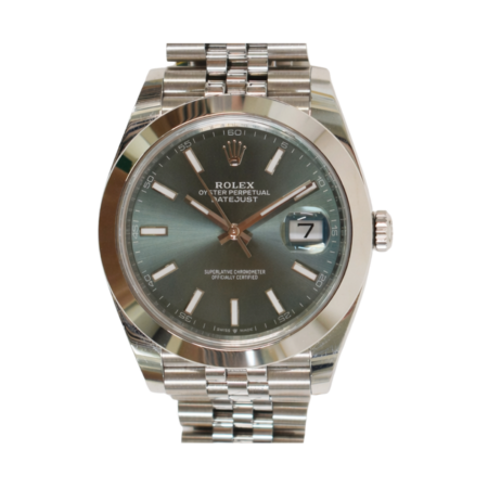 Rolex Datejust 41 Stainless Steel Green Stick Dial 126300