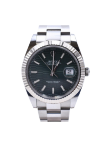 Rolex Datejust 41 Stainless Steel/White Gold Mint Green Fluted Dial 126334