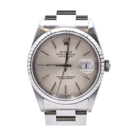 Rolex Datejust 36 Stainless Steel Silver Stick Dial 16220