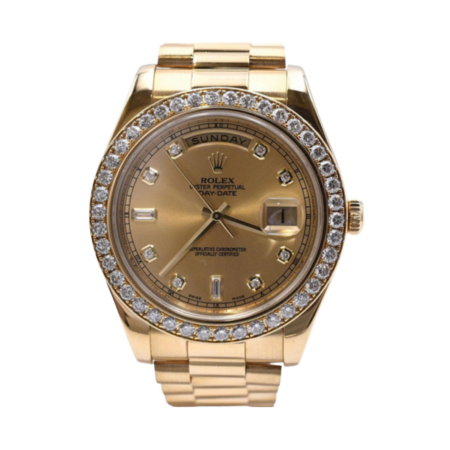 Rolex Day-Date II Yellow Gold and Champagne Diamond Dial 218348A