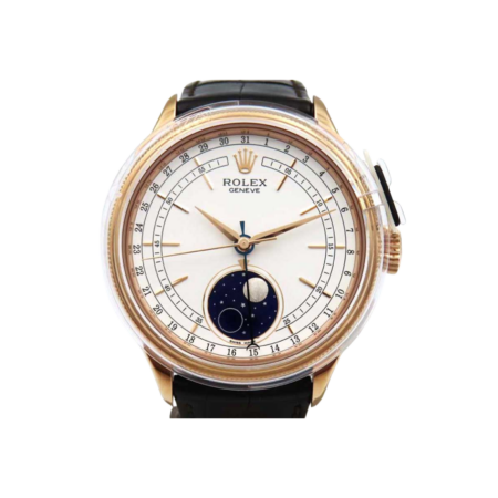 Rolex Cellini Moonphase Rose Gold White Dial 50535