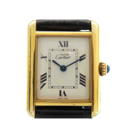 Cartier Tank Must de Cartier Gold‑Plated Sterling Silver Ivory Roman Dial W1013654