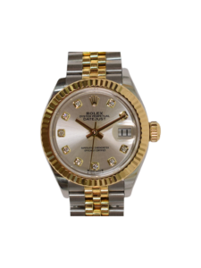 Rolex Lady-Datejust Stainless Steel and Yellow Gold Silver Diamond Dial 279173