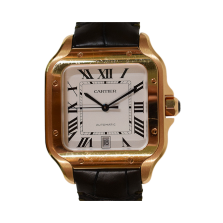 Cartier Santos de Cartier Rose Gold White Roman Dial WGSA0019