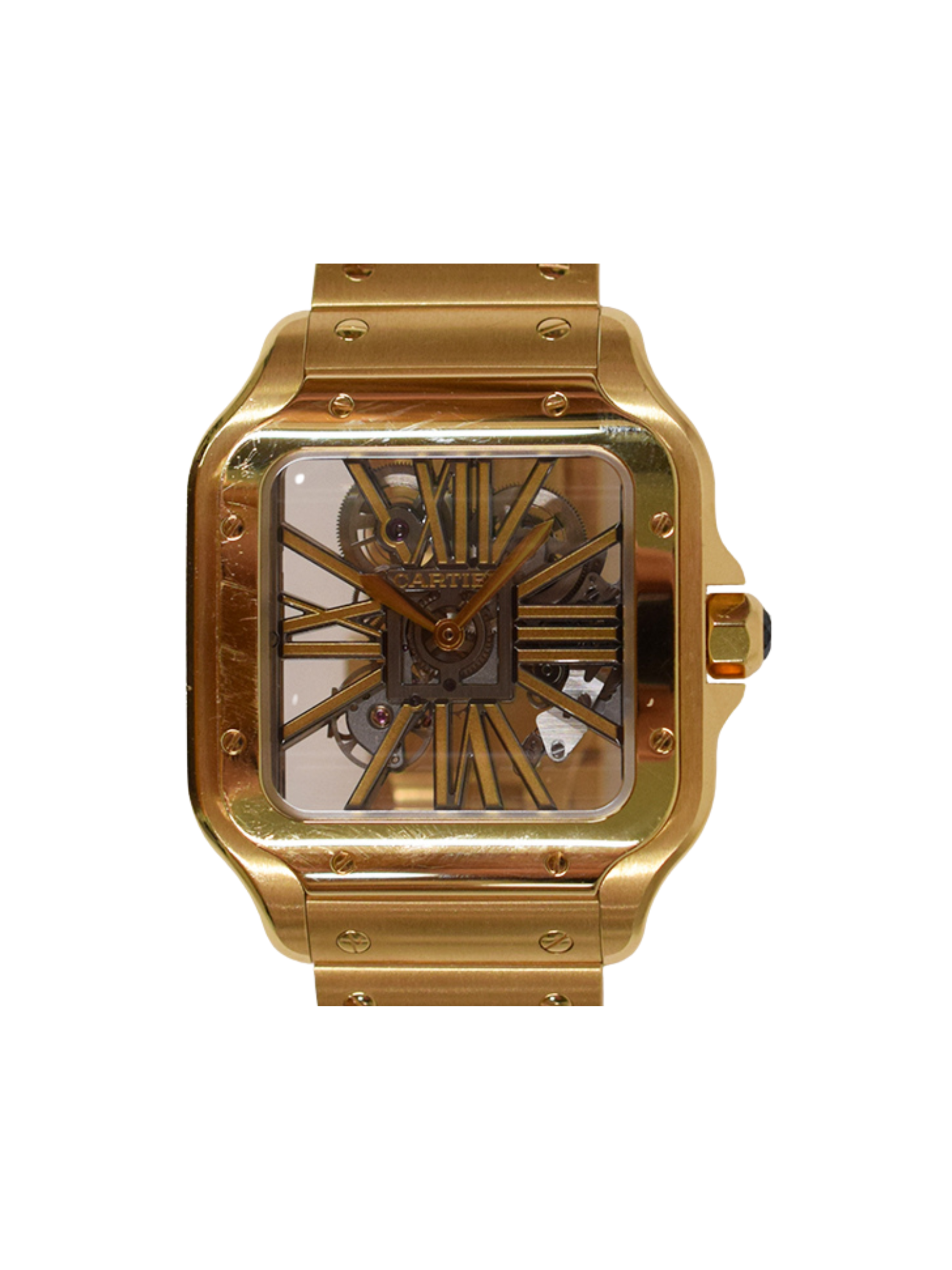 Cartier Santos De Cartier Yellow Gold Skeleton Dial WHSA0042