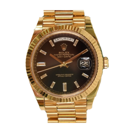 Rolex Day-Date 40 Yellow Gold Black Diamond Dial 228238A