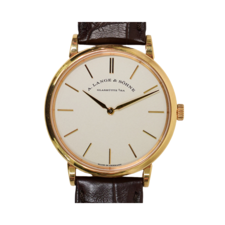 A. Lange & Söhne Saxonia Thin Rose Gold Silver Stick Dial 201.033