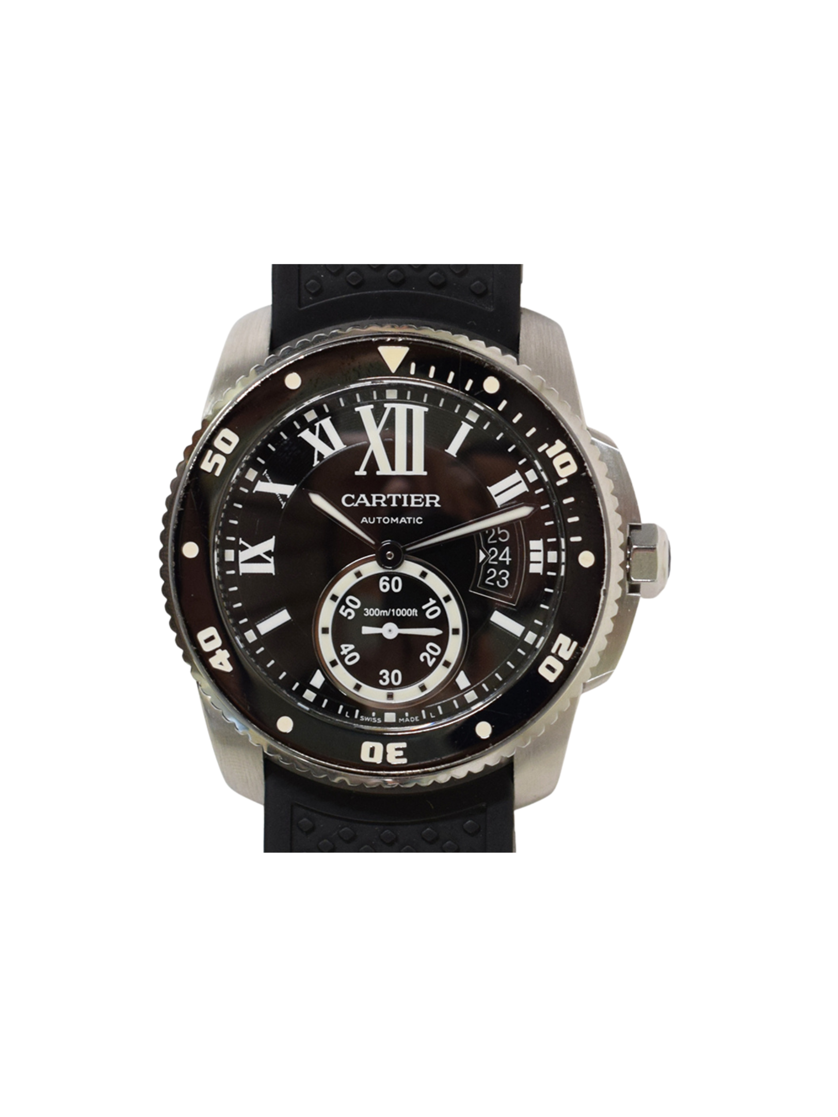 Cartier Calibre De Cartier Diver Stainless Steel Black Roman Dial W7100056