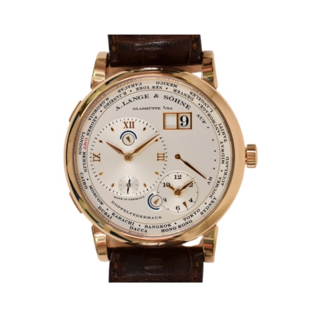 A. Lange & Söhne Lange 1 Time Zone Rose Gold White Roman Dial 116.032