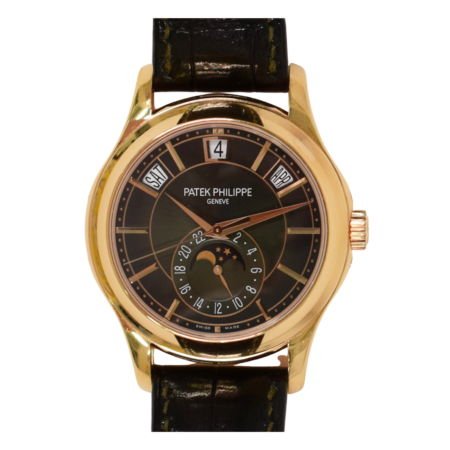 Patek Philippe Annual Calendar Rose Gold Black Stick Dial 5205R-011