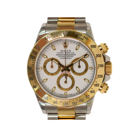Rolex Daytona Stainless Steel and Yellow Gold White Dial 116523