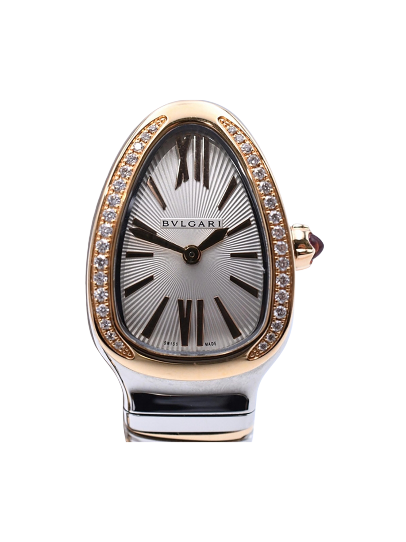 Bvlgari Serpenti Tubogas Stainless Steel and Rose Gold Silver Dial SP27SPG