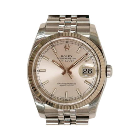 Rolex Datejust 36 Stainless Steel and White Gold Silver Dial 116234