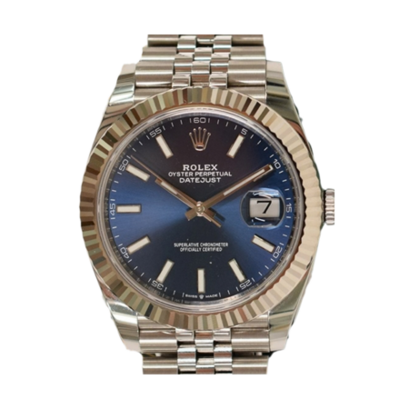 Rolex Datejust 41 Stainless Steel and White Gold Blue Dial 126334