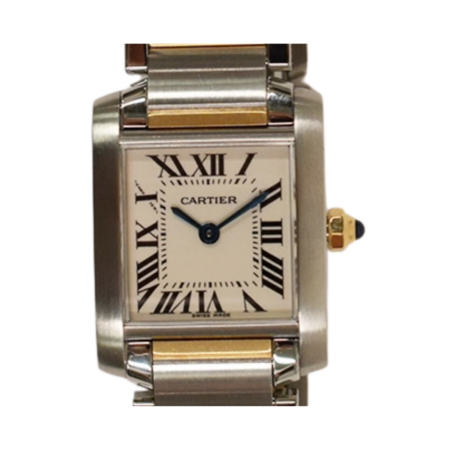 Cartier Tank Française Stainless Steel and Yellow Gold White Roman Dial W51007Q4