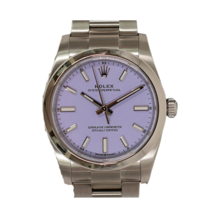 Rolex Oyster Perpetual 34 Stainless Steel Lavender Dial 124200