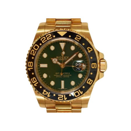 Rolex GMT-Master II Yellow Gold Green Dial 116718LN