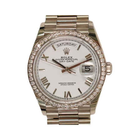 Rolex Day-Date 36 White Gold White Roman Dial 128349RBR