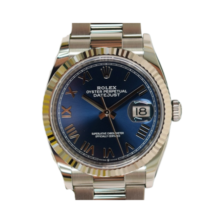 Rolex Datejust 36 Stainless Steel and White Gold Blue Roman Dial 126234