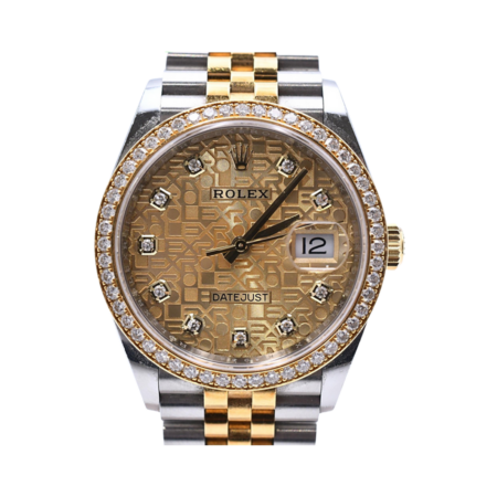 Rolex Datejust 36 Stainless Steel and Yellow Gold Champagne Jubilee Diamond Dial 126283RBR